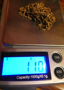 Long Fancy Guard or Muff Chain with Gold Ball Inclusions. 14 Carat Gold. Weight 11 grams
