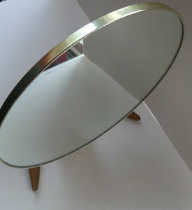 LARGE Rare 1960s Vintage G-Plan Style Desktop Teak Swivel Vanity Mirror