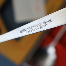 Load image into Gallery viewer, Vintage 1950s NORWEGIAN Norstaal INKA Brushed Stainless Steel Cutlery. Pair of Salad Servers
