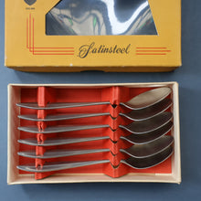 Load image into Gallery viewer, Vintage 1950s NORWEGIAN Norstaal INKA Brushed Stainless Steel Cutlery. 6 Teaspoons
