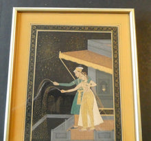Load image into Gallery viewer, Original Indian Mughal Style Watercolour Painting on Paper. Couple in the Moonlight Watching a Firework Display
