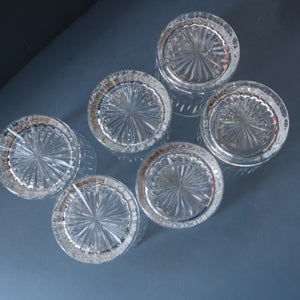 SIX LARGE: Vintage GLENEAGLES Edinburgh Crystal Double Old Fashioned Tumblers. Height: 3 5/48 inches (12 oz)