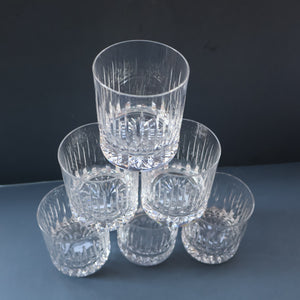 SIX LARGE: Vintage GLENEAGLES Edinburgh Crystal Double Old Fashioned Tumblers. Height: 3 5/48 inches (12 oz)