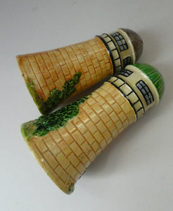 1920s Maruhon Japanese Ceramics Pair of Lighthouses in Form of Lighthouses