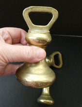 Load image into Gallery viewer, Three Antique Bell Shape Brass Weights Pooley of Liverpool 7lbs. 4lbs, 2lbs
