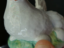 Load image into Gallery viewer, Victorian Antique White Staffordshire Hen on a Nest 19th century

