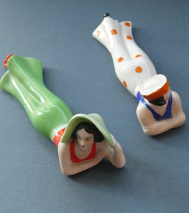 ORIGINAL 1920s German "Bathing Beauty" Porcelain Art Deco Miniature Figurine