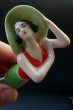 Load image into Gallery viewer, ORIGINAL 1920s German &quot;Bathing Beauty&quot; Porcelain Art Deco Miniature Figurine
