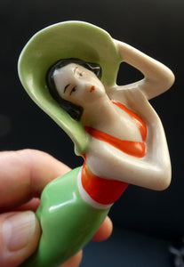 ORIGINAL 1920s German "Bathing Beauty" Porcelain Art Deco Miniature Figurine