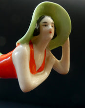 Load image into Gallery viewer, ORIGINAL 1920s German &quot;Bathing Beauty&quot; Porcelain Art Deco Miniature Figurine
