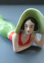 Load image into Gallery viewer, ORIGINAL 1920s German &quot;Bathing Beauty&quot; Porcelain Art Deco Miniature Figurine
