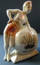 Load image into Gallery viewer, 1920s GERMAN Souvenirs. PAIR of Bathing Belles Lucky White Heather Ware Figurines EDINBURGH Location
