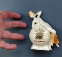 Load image into Gallery viewer, 1920s GERMAN Souvenirs. PAIR of Bathing Belles Lucky White Heather Ware Figurines EDINBURGH Location
