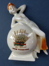 Load image into Gallery viewer, 1920s GERMAN Souvenirs. PAIR of Bathing Belles Lucky White Heather Ware Figurines EDINBURGH Location
