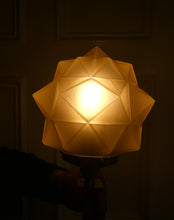 Load image into Gallery viewer, ART DECO Brass Table Lamp with Skyscraper Geometric Stepped Base; With Angular Globe Glass Shade
