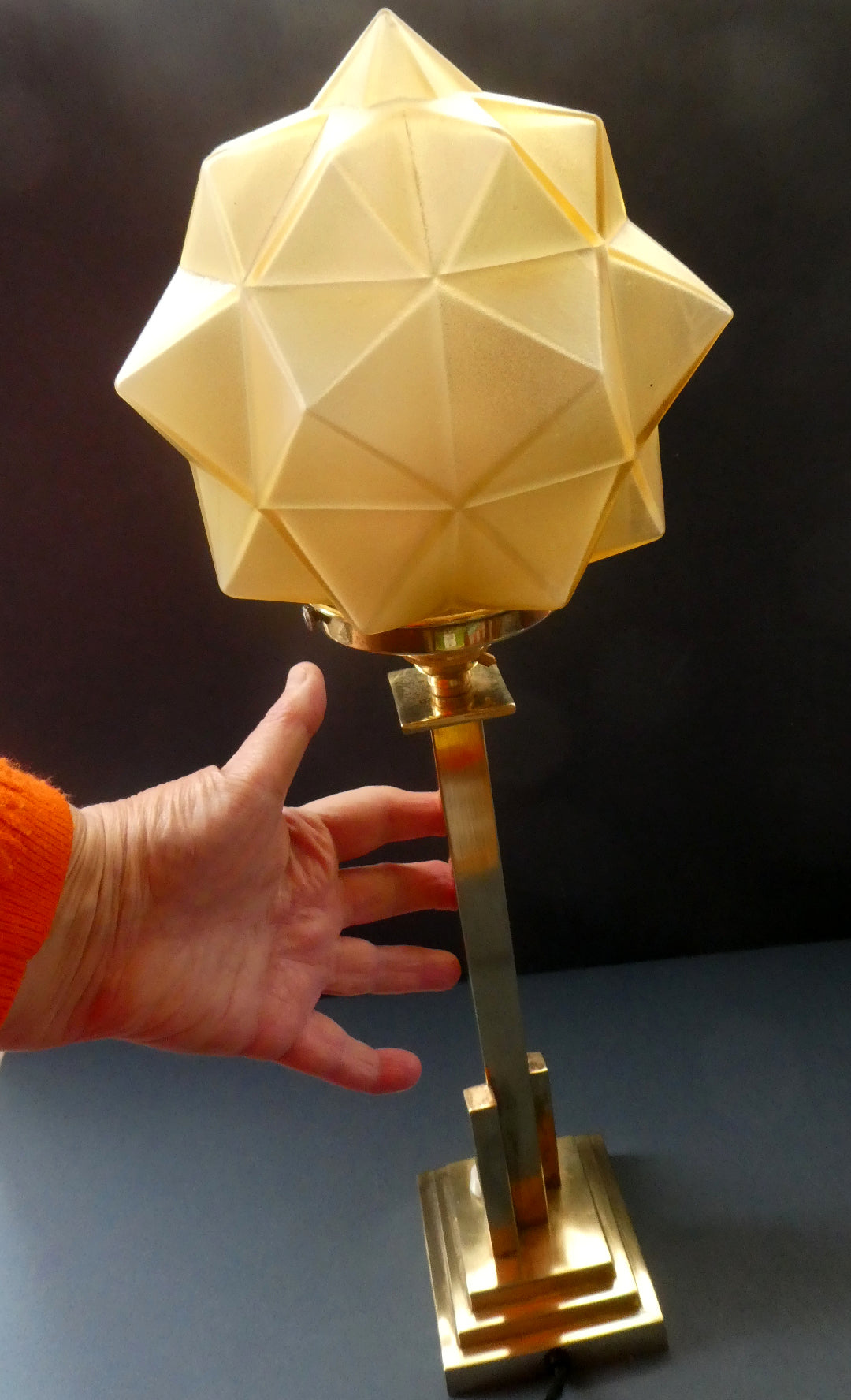 Art deco brass lamp hotsell