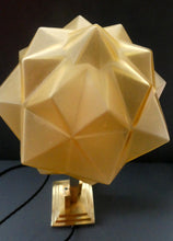 Load image into Gallery viewer, ART DECO Brass Table Lamp with Skyscraper Geometric Stepped Base; With Angular Globe Glass Shade
