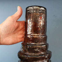 Load image into Gallery viewer, 1960s WHITEFRIARS Cinnamon &quot;HOOPED&quot; Vase by Geoffrey Baxter; 11 1/2 inches in height 

