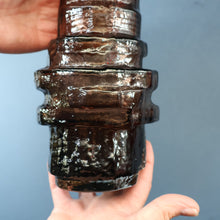 Load image into Gallery viewer, 1960s WHITEFRIARS Cinnamon &quot;HOOPED&quot; Vase by Geoffrey Baxter; 11 1/2 inches in height 
