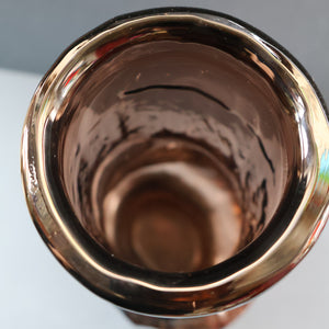 1960s WHITEFRIARS Cinnamon "HOOPED" Vase by Geoffrey Baxter; 11 1/2 inches in height 