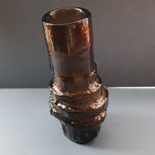 Load image into Gallery viewer, 1960s WHITEFRIARS Cinnamon &quot;HOOPED&quot; Vase by Geoffrey Baxter; 11 1/2 inches in height 
