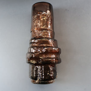1960s WHITEFRIARS Cinnamon "HOOPED" Vase by Geoffrey Baxter; 11 1/2 inches in height 