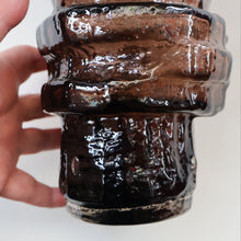 Load image into Gallery viewer, 1960s WHITEFRIARS Cinnamon &quot;HOOPED&quot; Vase by Geoffrey Baxter; 11 1/2 inches in height 
