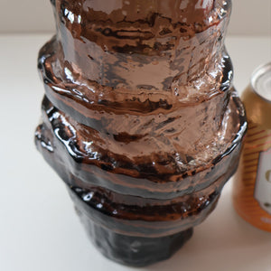 1960s WHITEFRIARS Cinnamon "HOOPED" Vase by Geoffrey Baxter; 11 1/2 inches in height 