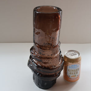 1960s WHITEFRIARS Cinnamon "HOOPED" Vase by Geoffrey Baxter; 11 1/2 inches in height 