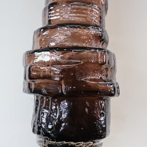 1960s WHITEFRIARS Cinnamon "HOOPED" Vase by Geoffrey Baxter; 11 1/2 inches in height 