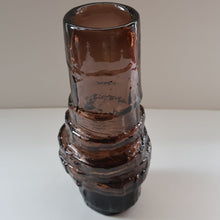 Load image into Gallery viewer, 1960s WHITEFRIARS Cinnamon &quot;HOOPED&quot; Vase by Geoffrey Baxter; 11 1/2 inches in height 
