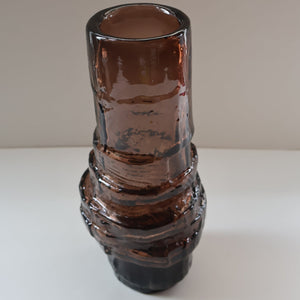 1960s WHITEFRIARS Cinnamon "HOOPED" Vase by Geoffrey Baxter; 11 1/2 inches in height 