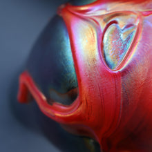 Load image into Gallery viewer, JOHN DITCHFIELD GLASFORM Large Black Lustre Vase with Dripping Red Lava Glass Decorations

