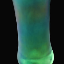 Load image into Gallery viewer, JOHN DITCHFIELD GLASFORM Tall Green Goblet Shaped Vase with Lustres and Feathered Swirls
