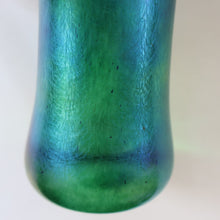 Load image into Gallery viewer, JOHN DITCHFIELD GLASFORM Tall Green Goblet Shaped Vase with Lustres and Feathered Swirls
