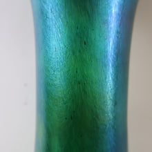 Load image into Gallery viewer, JOHN DITCHFIELD GLASFORM Tall Green Goblet Shaped Vase with Lustres and Feathered Swirls
