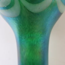 Load image into Gallery viewer, JOHN DITCHFIELD GLASFORM Tall Green Goblet Shaped Vase with Lustres and Feathered Swirls
