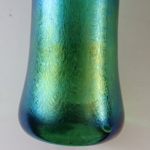 Load image into Gallery viewer, JOHN DITCHFIELD GLASFORM Tall Green Goblet Shaped Vase with Lustres and Feathered Swirls
