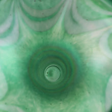 Load image into Gallery viewer, JOHN DITCHFIELD GLASFORM Tall Green Goblet Shaped Vase with Lustres and Feathered Swirls
