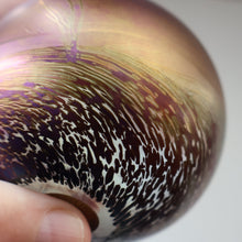 Load image into Gallery viewer, Fine GLASFORM Paperweight by John Ditchfield with Iridescent Finish and Landscape Imagery
