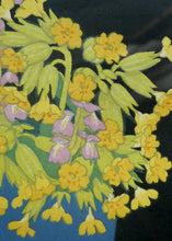 Load image into Gallery viewer, COWSLIPS. Original 1920s Colour Woodcut by John Hall Thorpe
