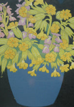 Load image into Gallery viewer, COWSLIPS. Original 1920s Colour Woodcut by John Hall Thorpe
