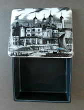 Load image into Gallery viewer, 1960s Portmeirion Black and White Ceramic Box. Tower of London
