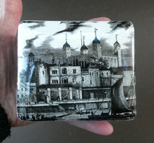 Load image into Gallery viewer, 1960s Portmeirion Black and White Ceramic Box. Tower of London
