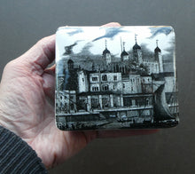 Load image into Gallery viewer, 1960s Portmeirion Black and White Ceramic Box. Tower of London
