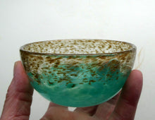 Load image into Gallery viewer, SCOTTISH GLASS. Fabulous 1920s Small Antique Scottish Monart Round Glass Bowl. Diameter 4 1/2 inches
