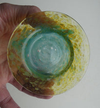 Load image into Gallery viewer, SCOTTISH GLASS. Fabulous 1920s Miniature Antique Scottish Monart Shallow Bowl with Rim. 3 3/4 inches
