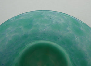 SCOTTISH GLASS. Fabulous 1920s Miniature Antique Scottish Monart Shallow Bowl with Rim. 3 1/2 inches