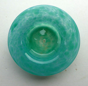 SCOTTISH GLASS. Fabulous 1920s Miniature Antique Scottish Monart Shallow Bowl with Rim. 3 1/2 inches