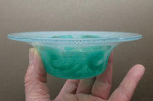 Load image into Gallery viewer, SCOTTISH GLASS. Fabulous 1920s Antique Scottish Monart Shallow Bowl with Rim. 5 3/4 inches

